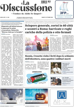 Prima pagina La Discussione di oggi - Quotidiano nazionale