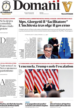 Prima pagina Domani di oggi - Quotidiano nazionale