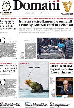 Prima pagina Domani di oggi - Quotidiano nazionale