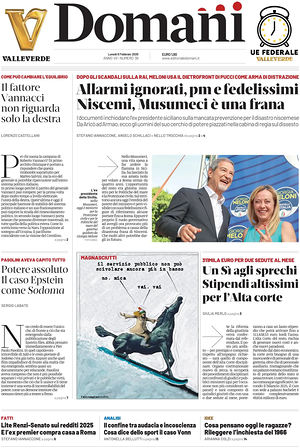 Prima pagina Domani di oggi - Quotidiano nazionale