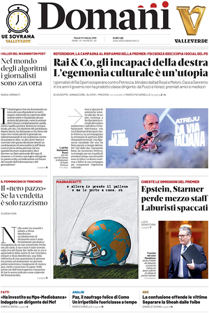 Prima pagina Domani di oggi - Quotidiano nazionale