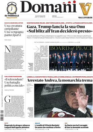 Prima pagina Domani di oggi - Quotidiano nazionale
