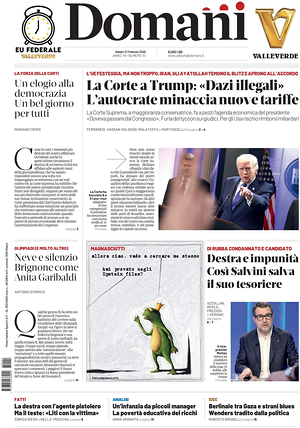 Prima pagina Domani di oggi - Quotidiano nazionale