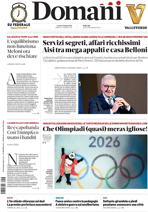 Prima pagina Domani di oggi - Quotidiano nazionale