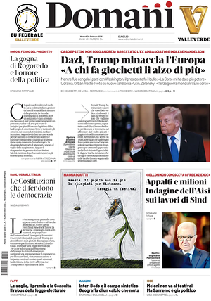 Prima pagina Domani di oggi - Quotidiano nazionale