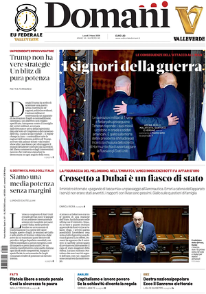 Prima pagina Domani di oggi - Quotidiano nazionale