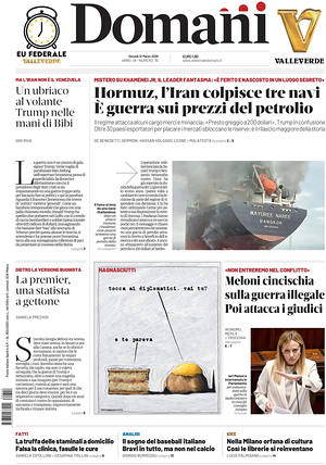 Prima pagina Domani di oggi - Quotidiano nazionale