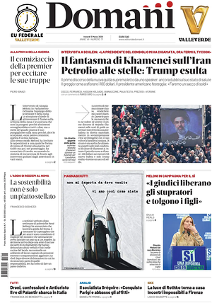 Prima pagina Domani di oggi - Quotidiano nazionale