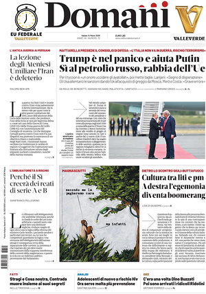Prima pagina Domani di oggi - Quotidiano nazionale
