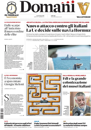 Prima pagina Domani di oggi - Quotidiano nazionale