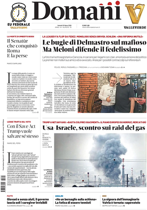 Prima pagina Domani di oggi - Quotidiano nazionale