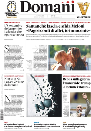 Prima pagina Domani di oggi - Quotidiano nazionale