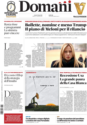 Prima pagina Domani di oggi - Quotidiano nazionale