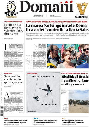 Prima pagina Domani di oggi - Quotidiano nazionale