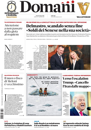 Prima pagina Domani di oggi - Quotidiano nazionale