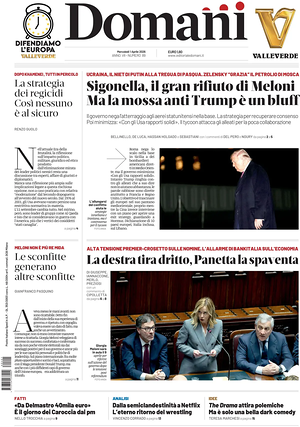 Prima pagina Domani di oggi - Quotidiano nazionale
