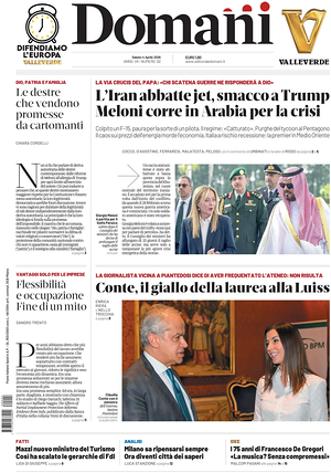 Prima pagina Domani di oggi - Quotidiano nazionale