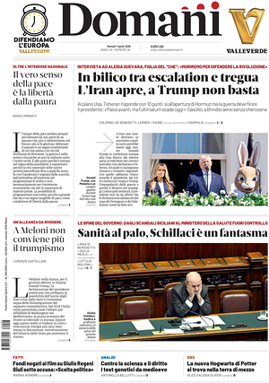 Prima pagina Domani di oggi - Quotidiano nazionale