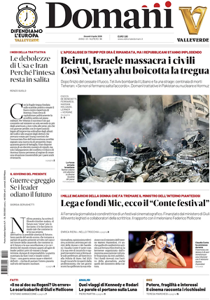 Prima pagina Domani di oggi - Quotidiano nazionale
