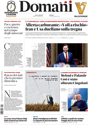 Prima pagina Domani di oggi - Quotidiano nazionale