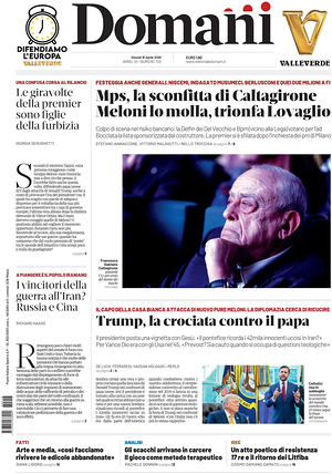 Prima pagina Domani di oggi - Quotidiano nazionale