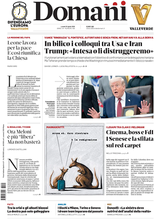 Prima pagina Domani di oggi - Quotidiano nazionale