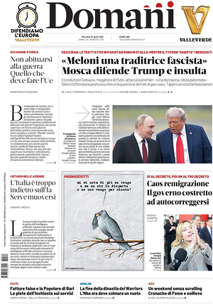 Prima pagina Domani di oggi - Quotidiano nazionale