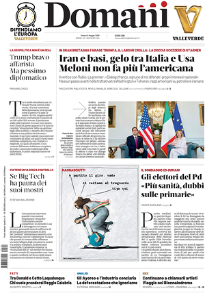 Prima pagina Domani di oggi - Quotidiano nazionale
