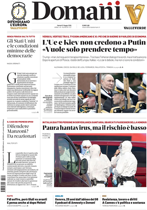Prima pagina Domani di oggi - Quotidiano nazionale