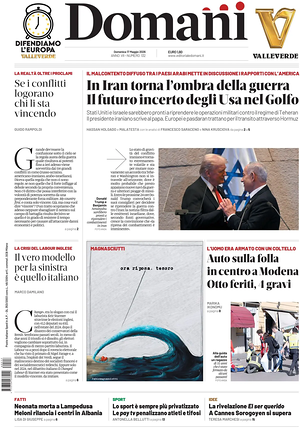 Prima pagina Domani di oggi - Quotidiano nazionale