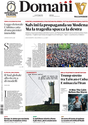 Prima pagina Domani di oggi - Quotidiano nazionale