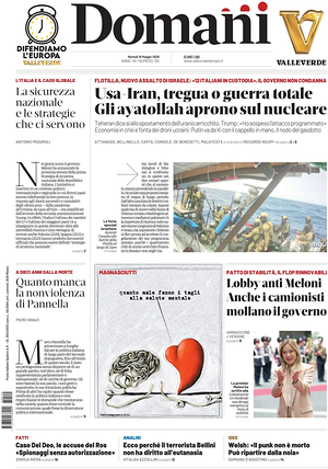Prima pagina Domani di oggi - Quotidiano nazionale