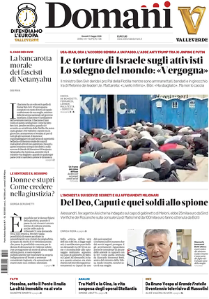 Prima pagina Domani di oggi - Quotidiano nazionale