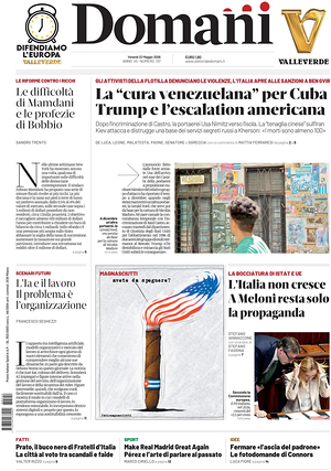 Prima pagina Domani di oggi - Quotidiano nazionale