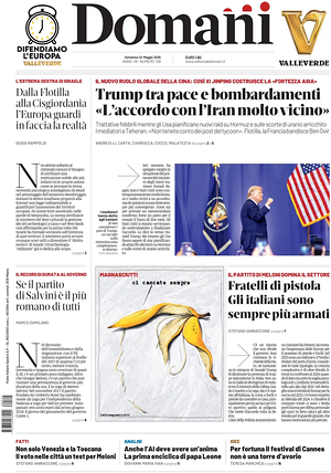 Prima pagina Domani di oggi - Quotidiano nazionale