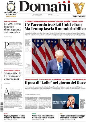 Prima pagina Domani di oggi - Quotidiano nazionale