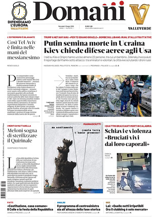 Prima pagina Domani di oggi - Quotidiano nazionale