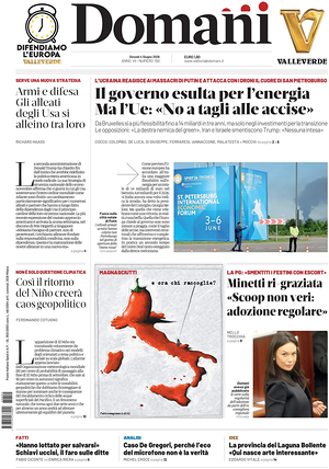 Prima pagina Domani di oggi - Quotidiano nazionale