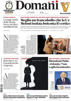 Prima pagina Domani di oggi - Quotidiano nazionale