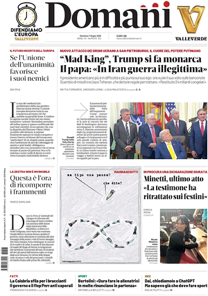 Prima pagina Domani di oggi - Quotidiano nazionale