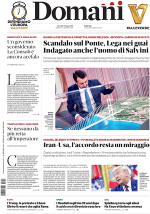 Prima pagina Domani di oggi - Quotidiano nazionale