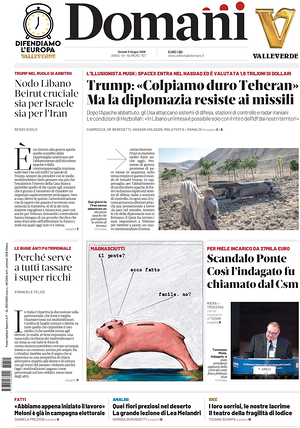 Prima pagina Domani di oggi - Quotidiano nazionale