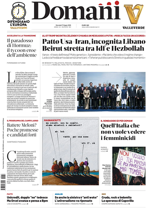 Prima pagina Domani di oggi - Quotidiano nazionale
