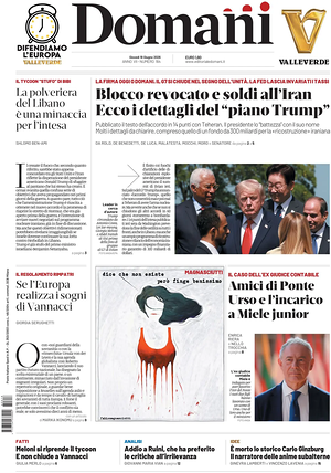 Prima pagina Domani di oggi - Quotidiano nazionale