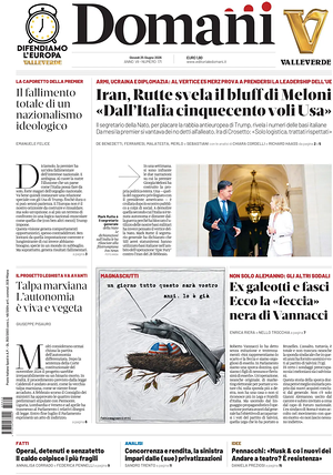 Prima pagina Domani di oggi - Quotidiano nazionale