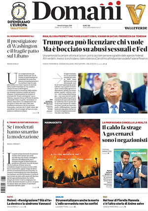 Prima pagina Domani di oggi - Quotidiano nazionale