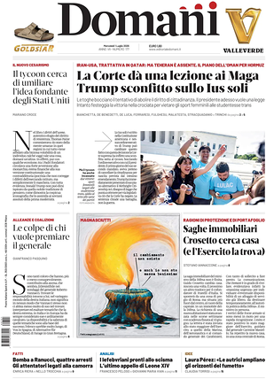 Prima pagina Domani di oggi - Quotidiano nazionale