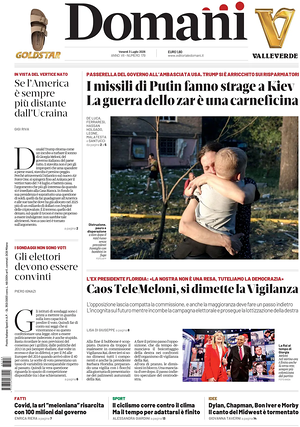 Prima pagina Domani di oggi - Quotidiano nazionale