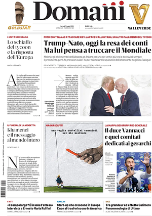 Prima pagina Domani di oggi - Quotidiano nazionale
