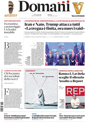 Prima pagina Domani di oggi - Quotidiano nazionale